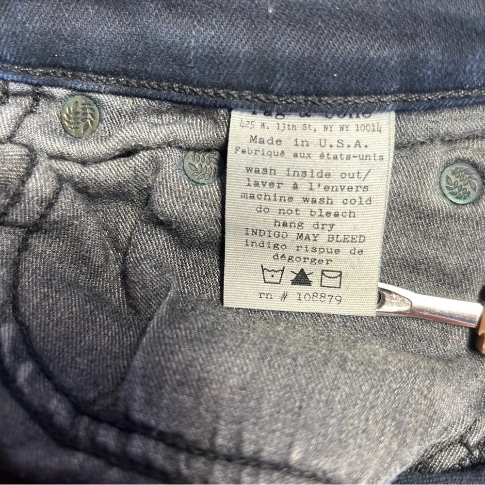 Rag & Bone Coal with Holes Women’s Skinny Jeans. Size 26 - Picture 11 of 16
